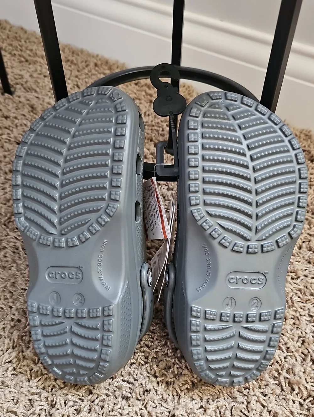 NWT Crocs Kids Classic Clog K Grey J2 Slip On Shoes Sandal